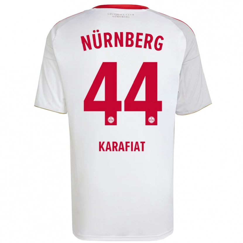Danxen Hombre Camiseta Ondrej Karafiat #44 Blanco Rojo 2ª Equipación 2025/26 La Camisa México
