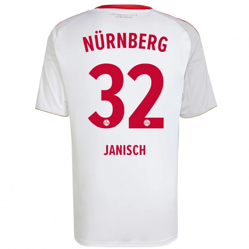 Danxen Hombre Camiseta Tim Janisch #32 Blanco Rojo 2ª Equipación 2025/26 La Camisa México