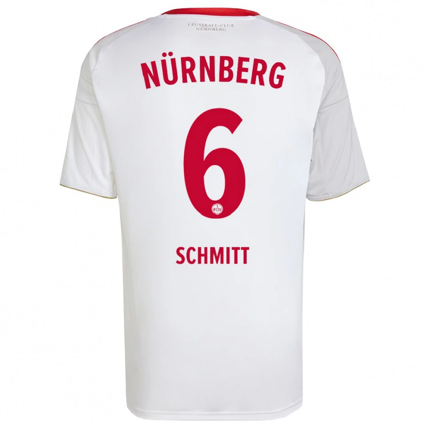 Danxen Hombre Camiseta Noah Schmitt #6 Blanco Rojo 2ª Equipación 2025/26 La Camisa México