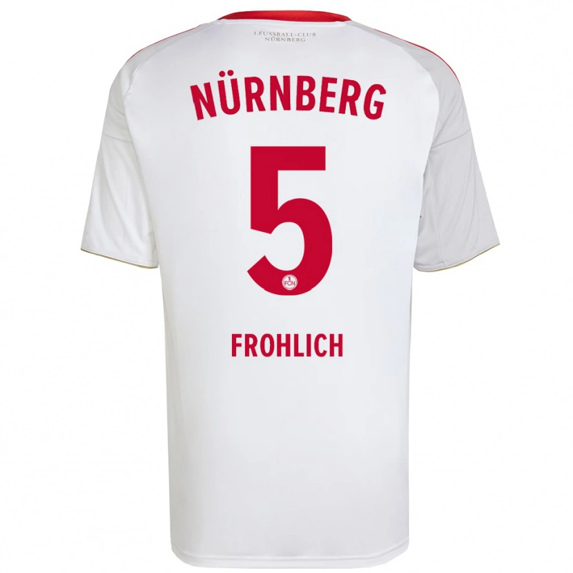 Danxen Hombre Camiseta Clara Fröhlich #5 Blanco Rojo 2ª Equipación 2025/26 La Camisa México