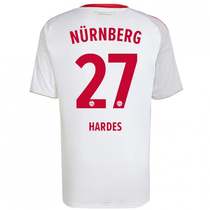 Danxen Hombre Camiseta Aaron Hardes #27 Blanco Rojo 2ª Equipación 2025/26 La Camisa México