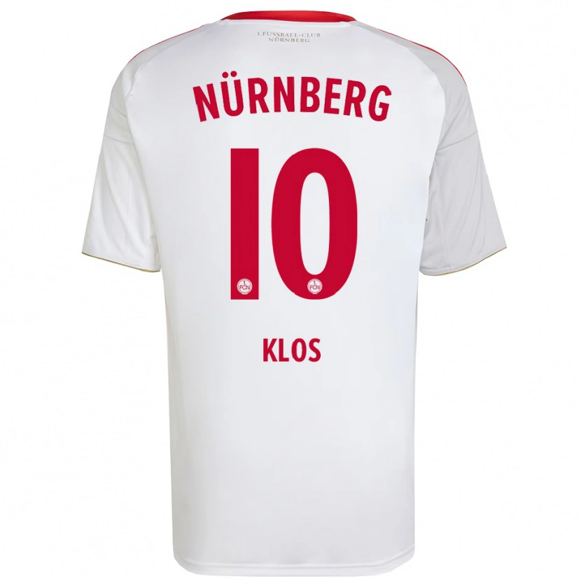 Danxen Hombre Camiseta David Klos #10 Blanco Rojo 2ª Equipación 2025/26 La Camisa México
