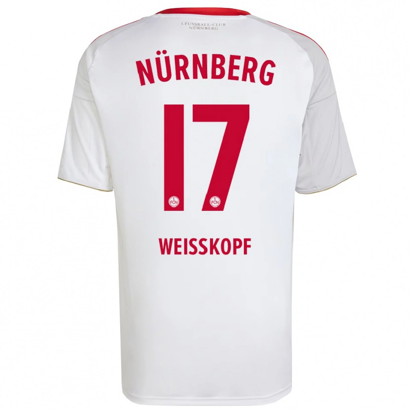 Danxen Hombre Camiseta Jannes Weißkopf #17 Blanco Rojo 2ª Equipación 2025/26 La Camisa México