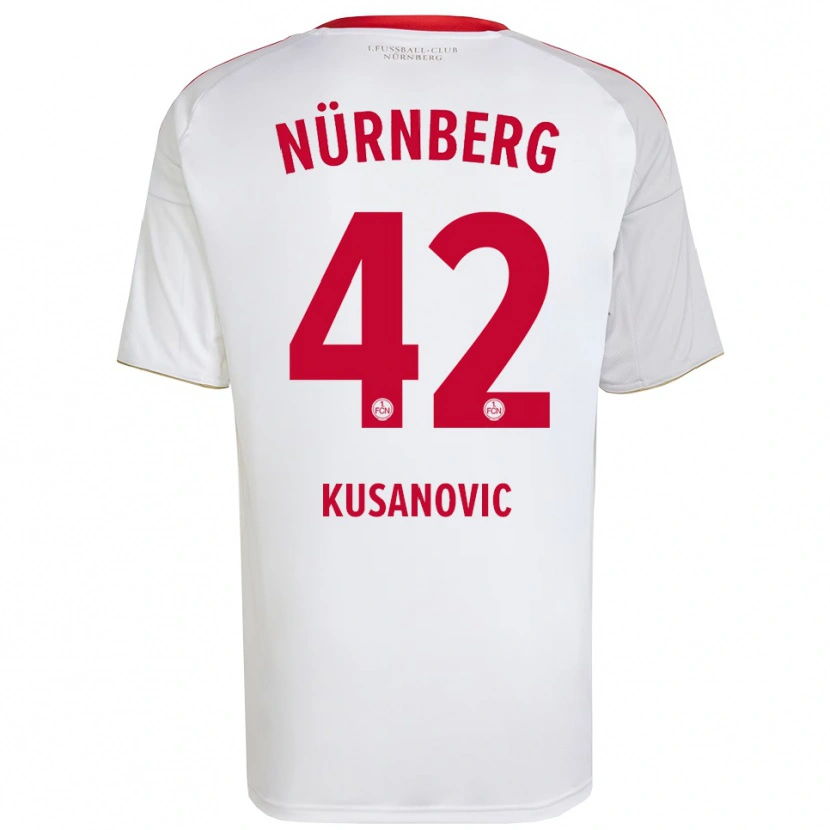 Danxen Hombre Camiseta Tino Kusanovic #42 Blanco Rojo 2ª Equipación 2025/26 La Camisa México