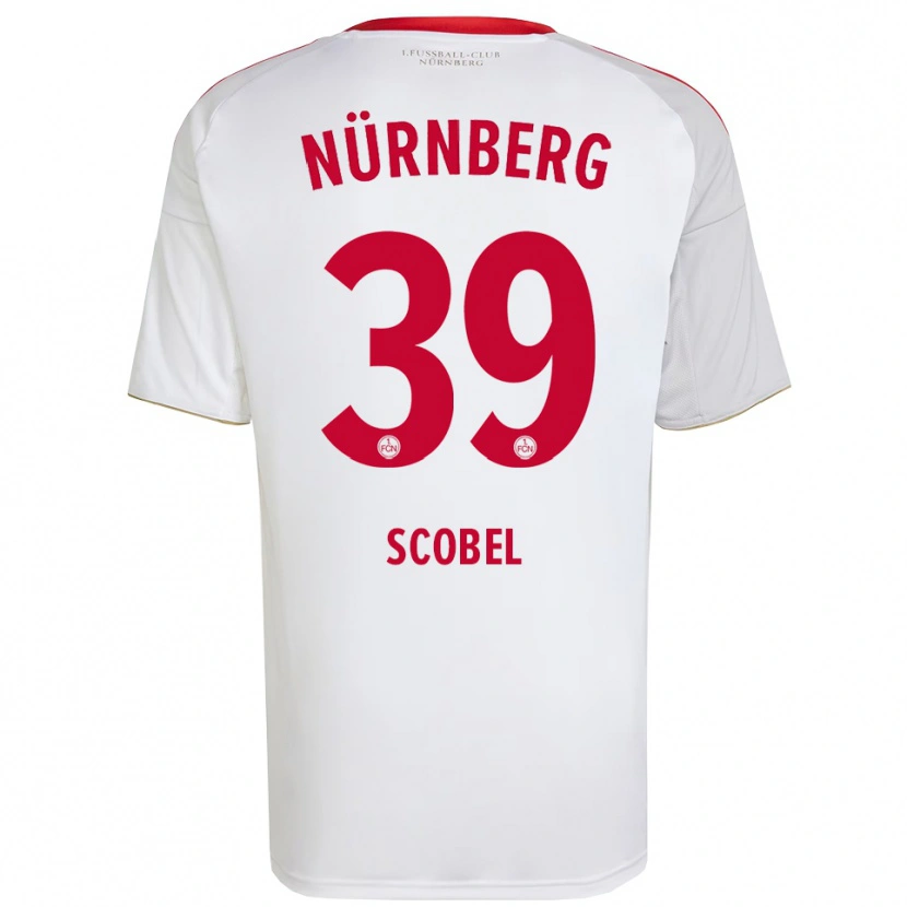 Danxen Hombre Camiseta Piet Scobel #39 Blanco Rojo 2ª Equipación 2025/26 La Camisa México