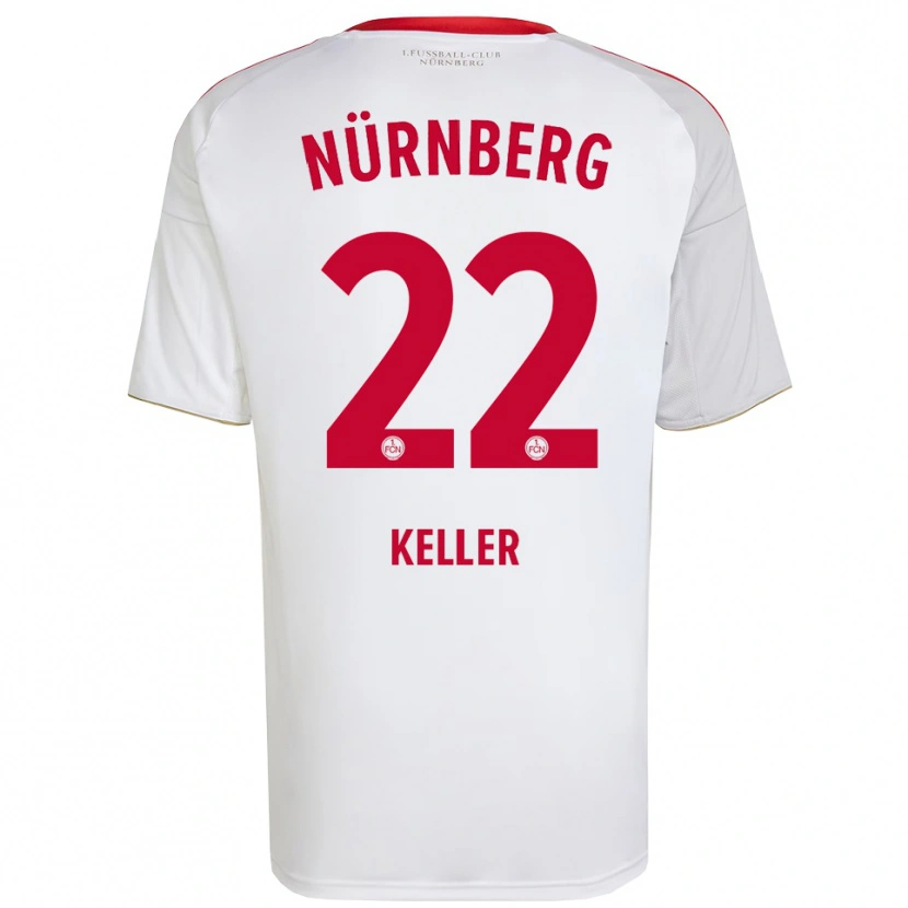 Danxen Hombre Camiseta Noah Keller #22 Blanco Rojo 2ª Equipación 2025/26 La Camisa México