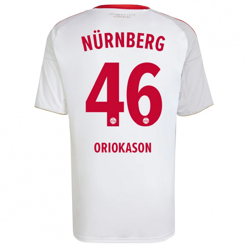 Danxen Hombre Camiseta Emmanuel Oriokason #46 Blanco Rojo 2ª Equipación 2025/26 La Camisa México