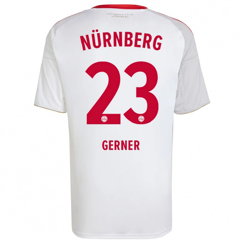 Danxen Hombre Camiseta Lucas Gerner #23 Blanco Rojo 2ª Equipación 2025/26 La Camisa México