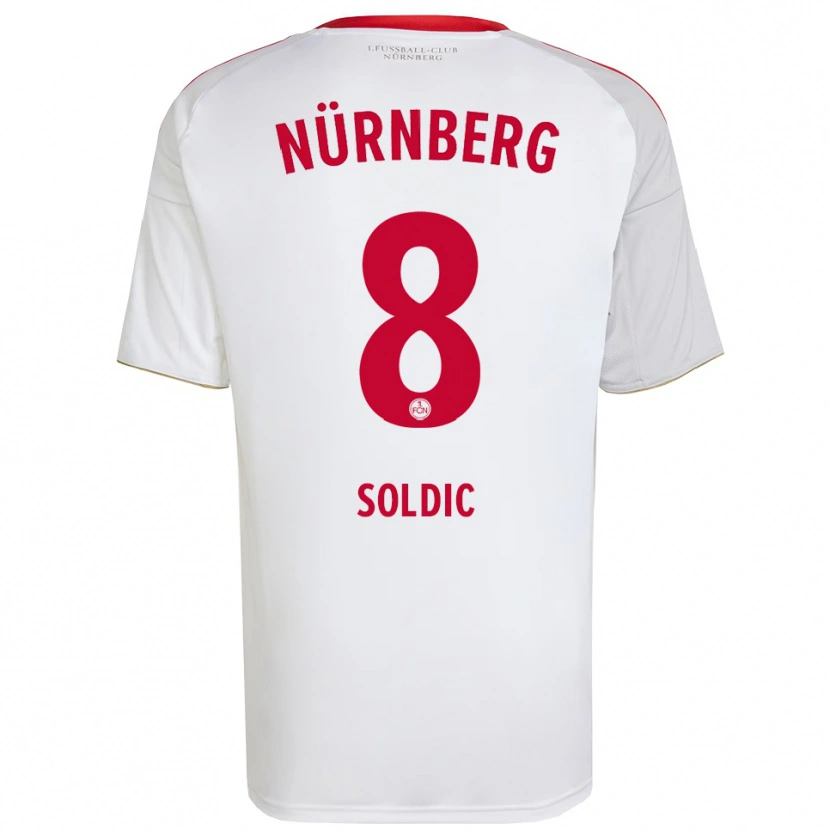 Danxen Hombre Camiseta Marko Soldic #8 Blanco Rojo 2ª Equipación 2025/26 La Camisa México