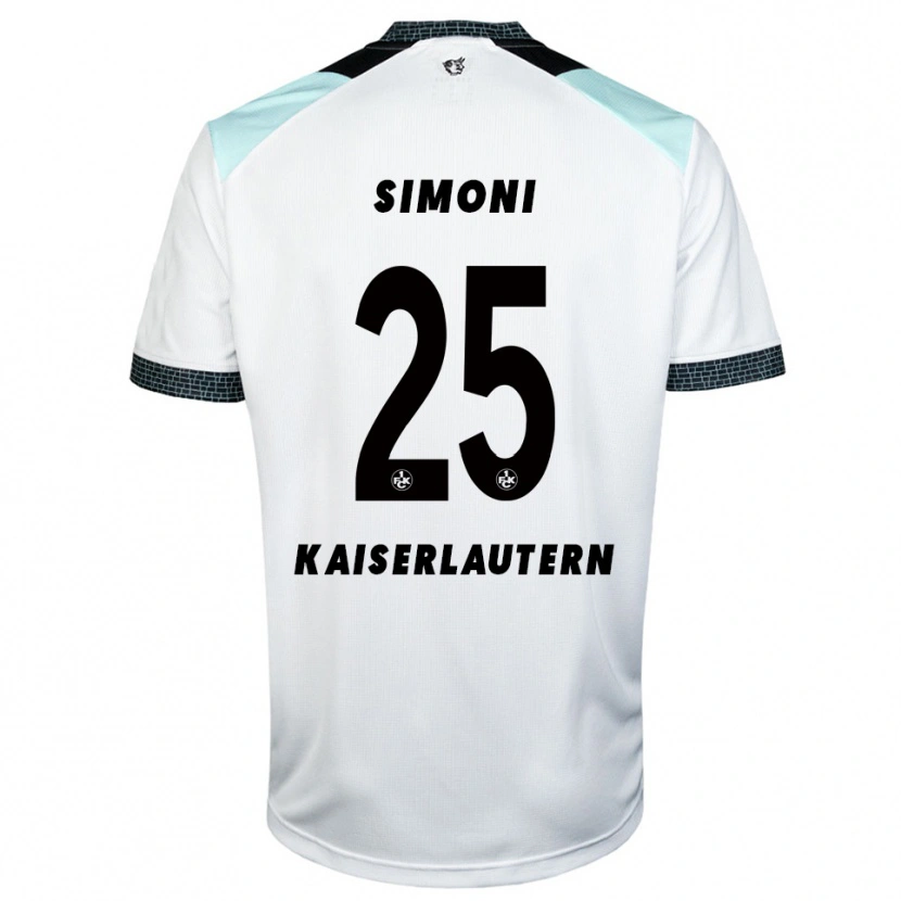 Danxen Hombre Camiseta Simon Simoni #25 Blanco Negro 2ª Equipación 2025/26 La Camisa México