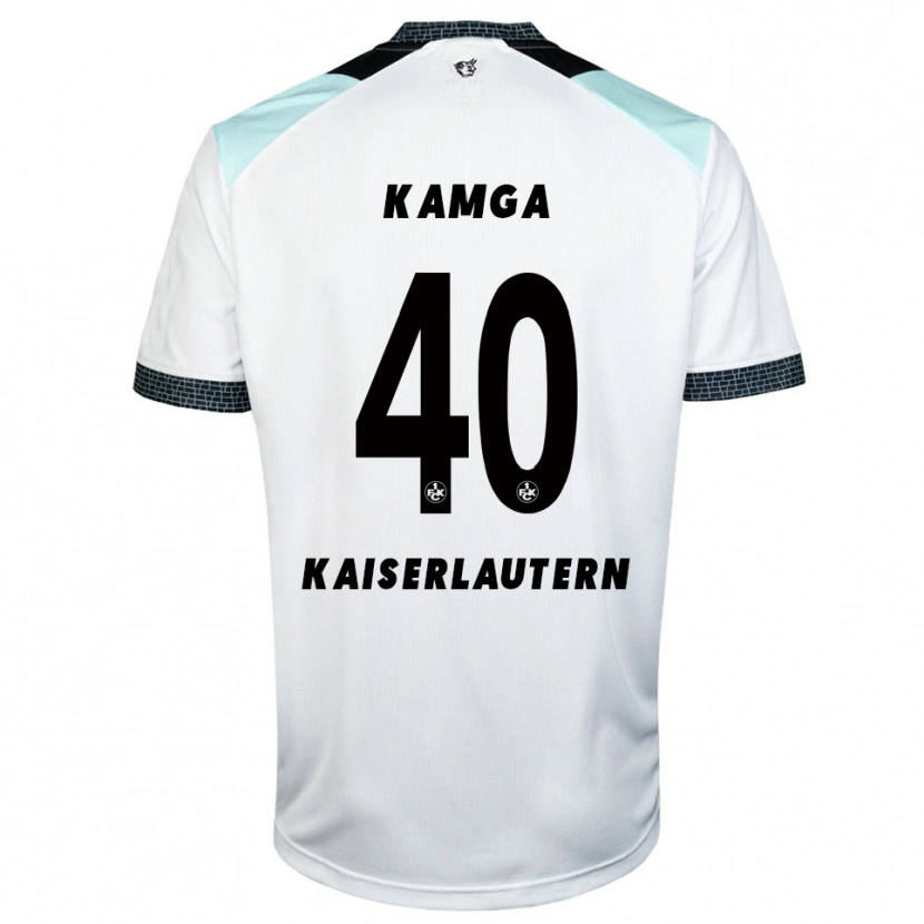 Danxen Hombre Camiseta Enis Kamga #40 Blanco Negro 2ª Equipación 2025/26 La Camisa México