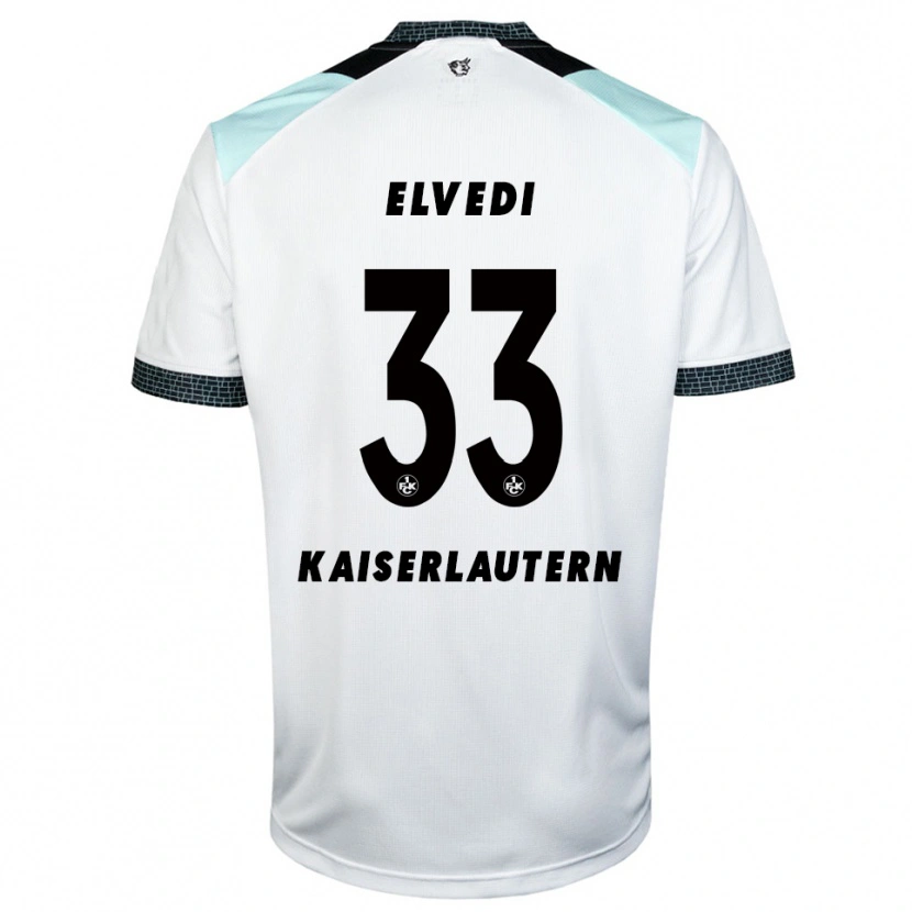 Danxen Hombre Camiseta Jan Elvedi #33 Blanco Negro 2ª Equipación 2025/26 La Camisa México