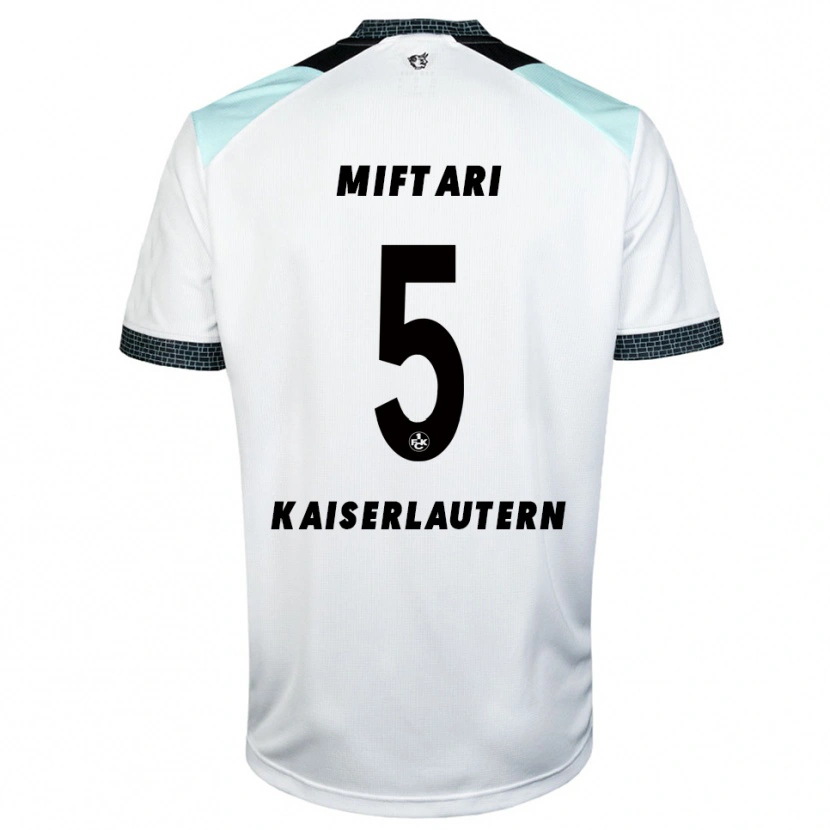 Danxen Hombre Camiseta Drini Miftari #5 Blanco Negro 2ª Equipación 2025/26 La Camisa México