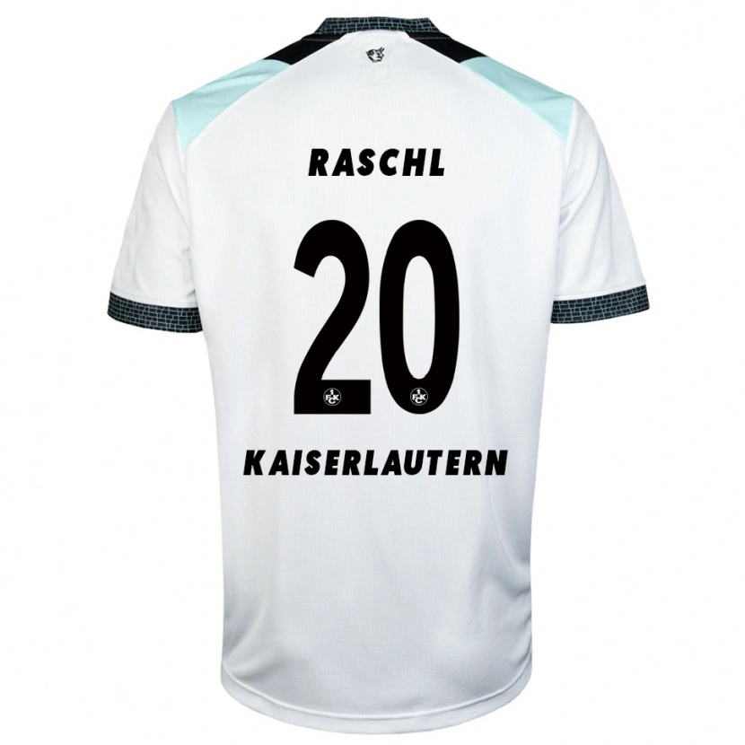 Danxen Hombre Camiseta Tobias Raschl #20 Blanco Negro 2ª Equipación 2025/26 La Camisa México