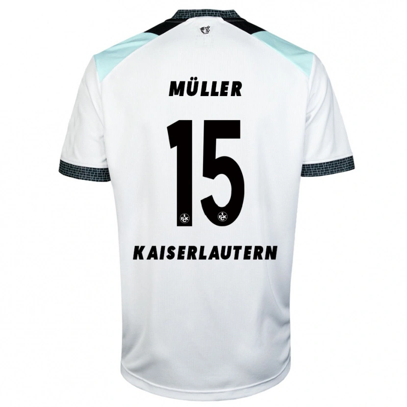 Danxen Hombre Camiseta Erik Müller #15 Blanco Negro 2ª Equipación 2025/26 La Camisa México