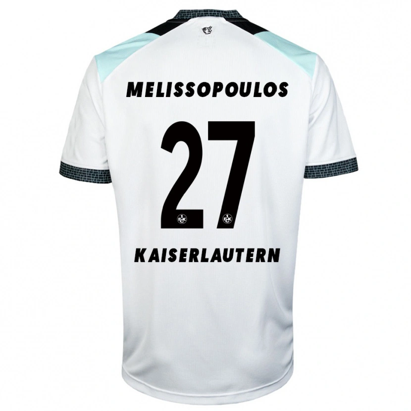 Danxen Hombre Camiseta Samuel Melissopoulos #27 Blanco Negro 2ª Equipación 2025/26 La Camisa México