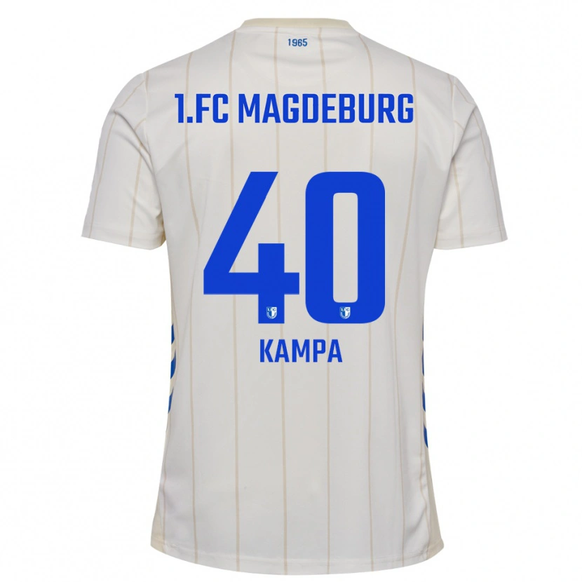 Danxen Hombre Camiseta Robert Kampa #40 Blanco Azul 2ª Equipación 2025/26 La Camisa México
