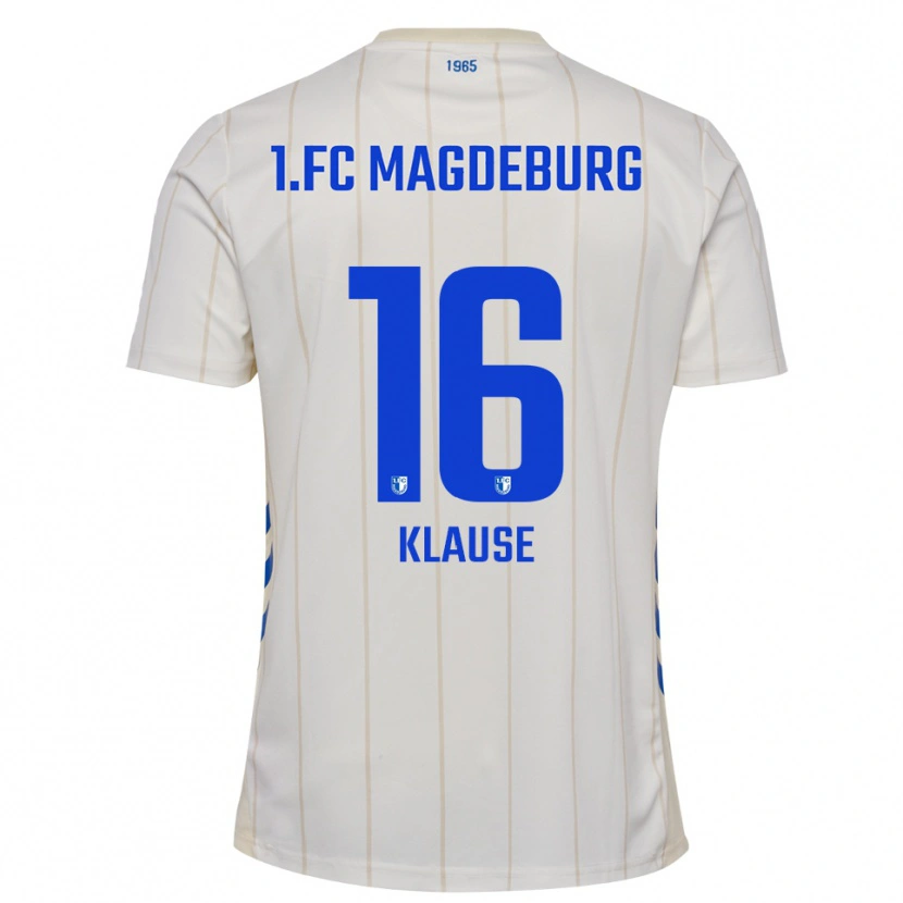 Danxen Hombre Camiseta Matti Klause #16 Blanco Azul 2ª Equipación 2025/26 La Camisa México