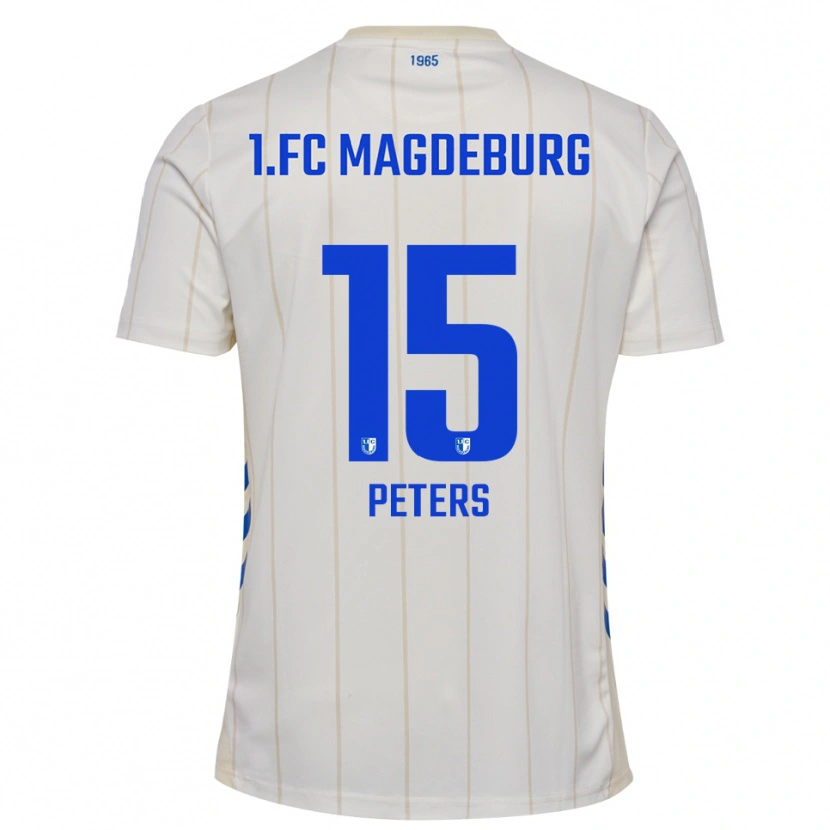 Danxen Hombre Camiseta Felix Peters #15 Blanco Azul 2ª Equipación 2025/26 La Camisa México