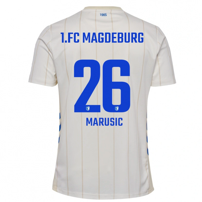 Danxen Hombre Camiseta Aleksa Marusic #26 Blanco Azul 2ª Equipación 2025/26 La Camisa México