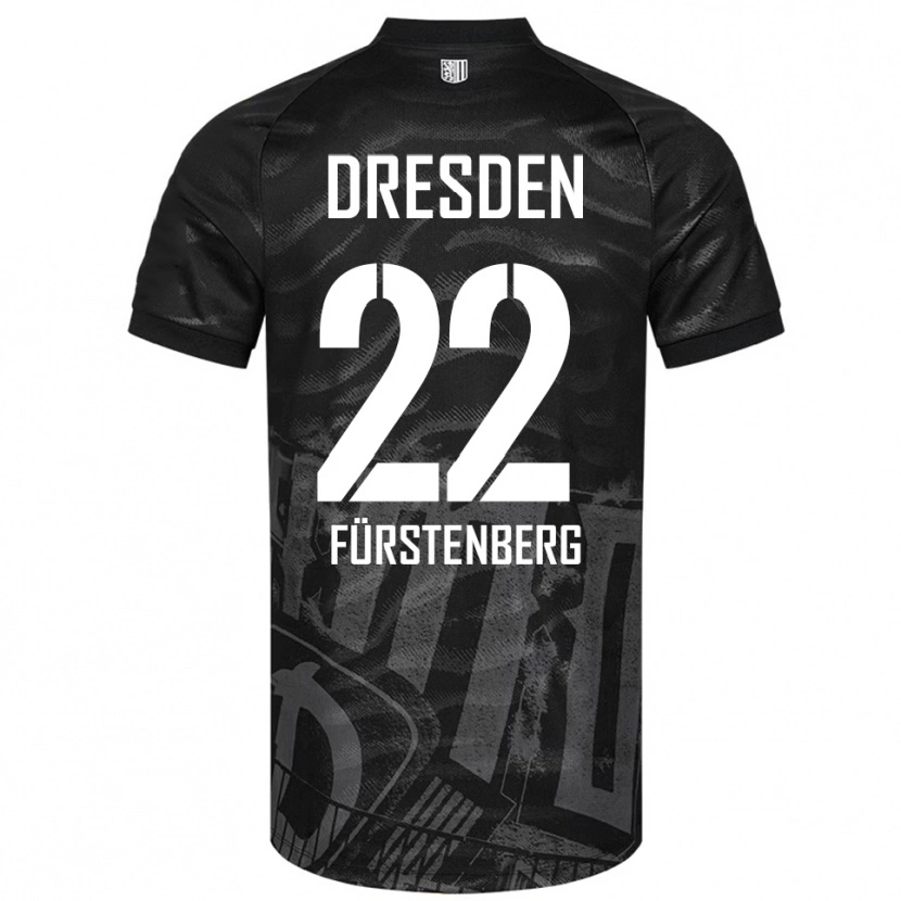 Danxen Hombre Camiseta Mattis Fürstenberg #22 Negro Gris 2ª Equipación 2025/26 La Camisa México