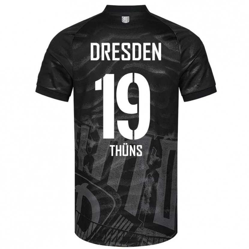 Danxen Hombre Camiseta Louis Thüns #19 Negro Gris 2ª Equipación 2025/26 La Camisa México