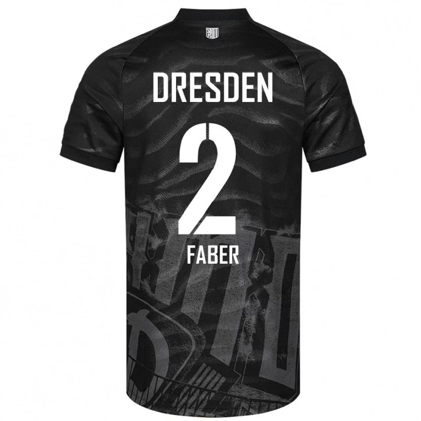Danxen Hombre Camiseta Konrad Faber #2 Negro Gris 2ª Equipación 2025/26 La Camisa México
