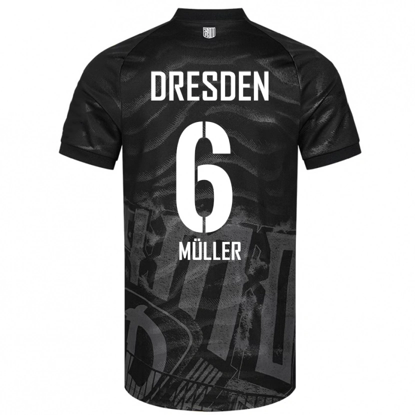 Danxen Hombre Camiseta Friedrich Müller #6 Negro Gris 2ª Equipación 2025/26 La Camisa México