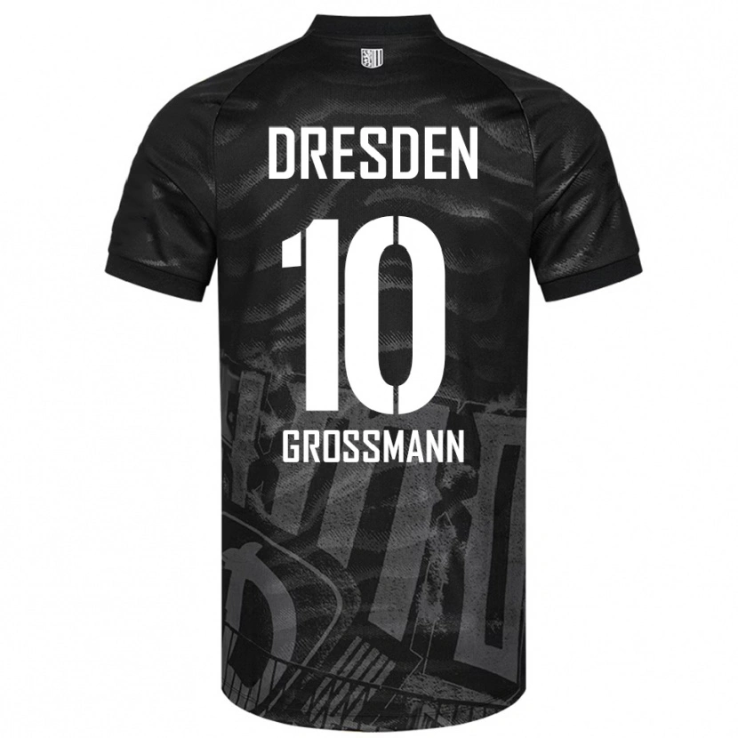 Danxen Hombre Camiseta Tim Großmann #10 Negro Gris 2ª Equipación 2025/26 La Camisa México