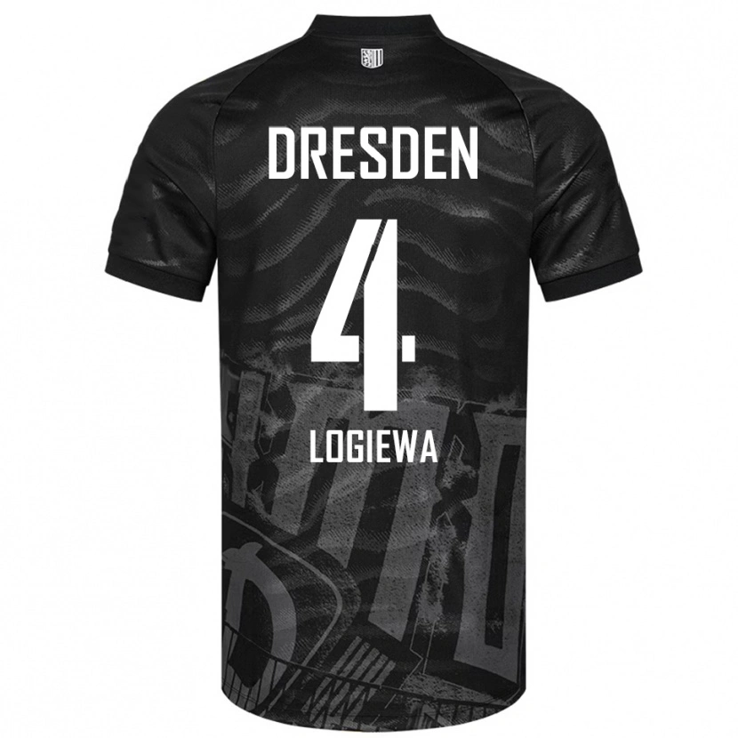 Danxen Hombre Camiseta Luca Logiewa #4 Negro Gris 2ª Equipación 2025/26 La Camisa México