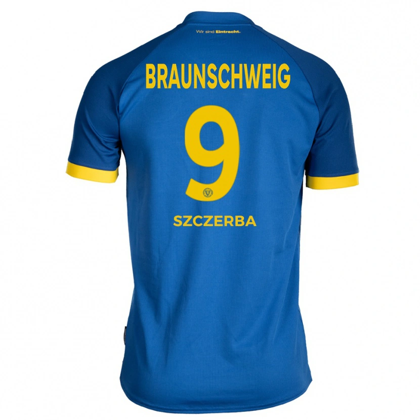 Danxen Hombre Camiseta Kacper Szczerba #9 Azul Real Amarillo 2ª Equipación 2025/26 La Camisa México