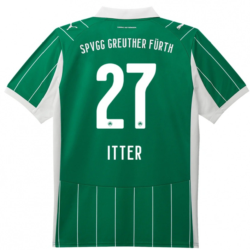 Danxen Hombre Camiseta Luca Itter #27 Verde Blanco 2ª Equipación 2025/26 La Camisa México