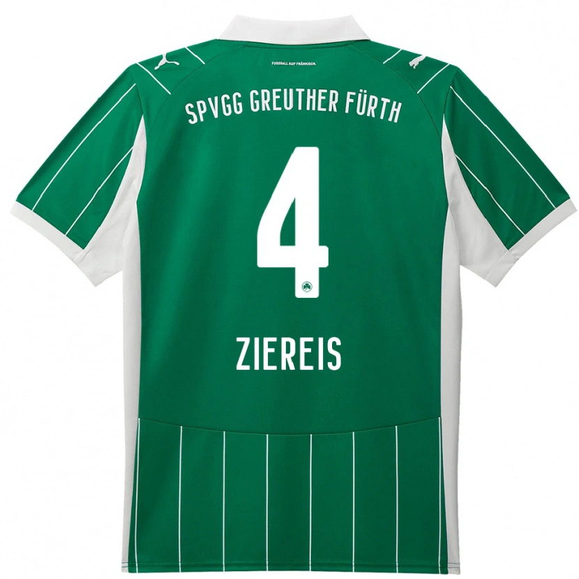 Danxen Hombre Camiseta Philipp Ziereis #4 Verde Blanco 2ª Equipación 2025/26 La Camisa México