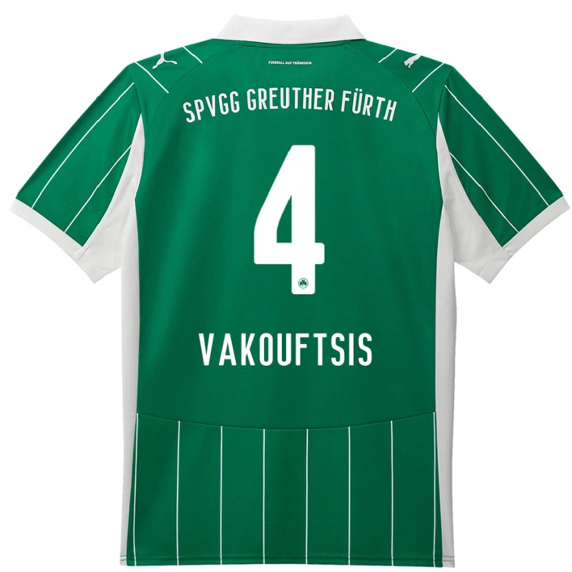 Danxen Hombre Camiseta Nikolaos Vakouftsis #4 Verde Blanco 2ª Equipación 2025/26 La Camisa México