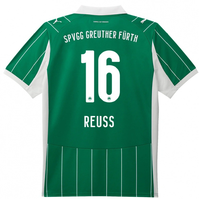 Danxen Hombre Camiseta Jonah Reuß #16 Verde Blanco 2ª Equipación 2025/26 La Camisa México