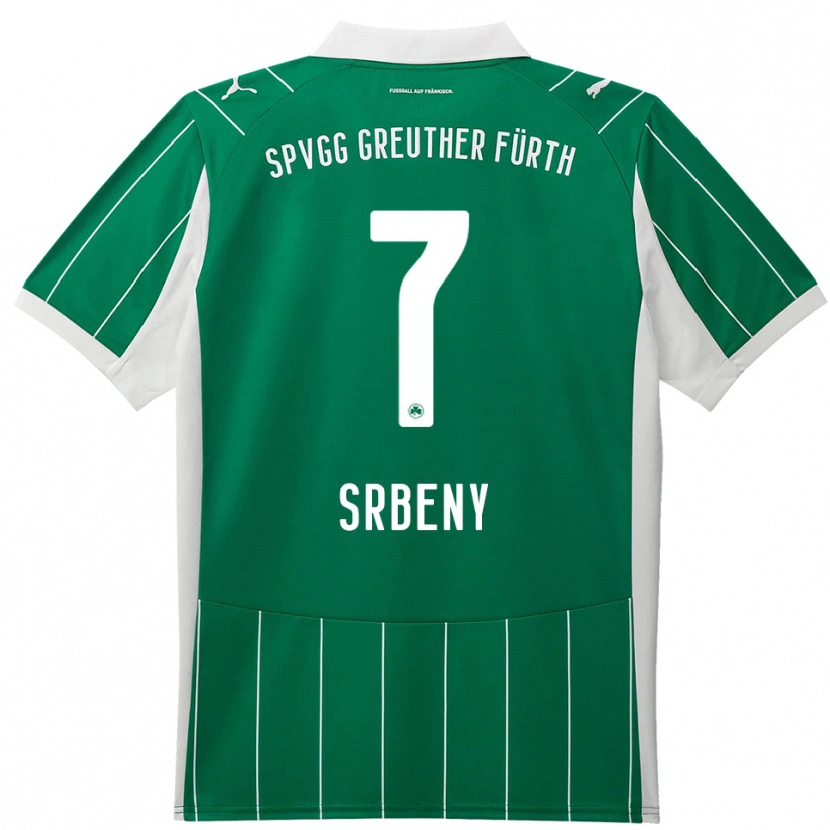 Danxen Hombre Camiseta Dennis Srbeny #7 Verde Blanco 2ª Equipación 2025/26 La Camisa México