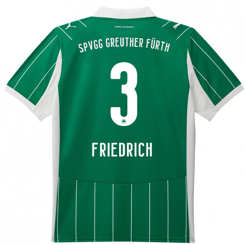 Danxen Hombre Camiseta Niklas Friedrich #3 Verde Blanco 2ª Equipación 2025/26 La Camisa México