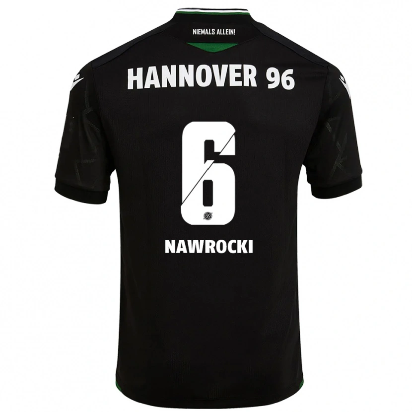 Danxen Hombre Camiseta Maik Nawrocki #6 Negro Verde 2ª Equipación 2025/26 La Camisa México