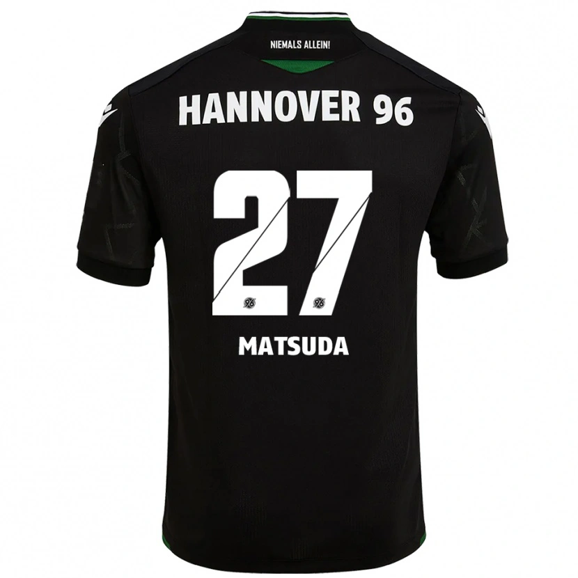 Danxen Hombre Camiseta Hayate Matsuda #27 Negro Verde 2ª Equipación 2025/26 La Camisa México