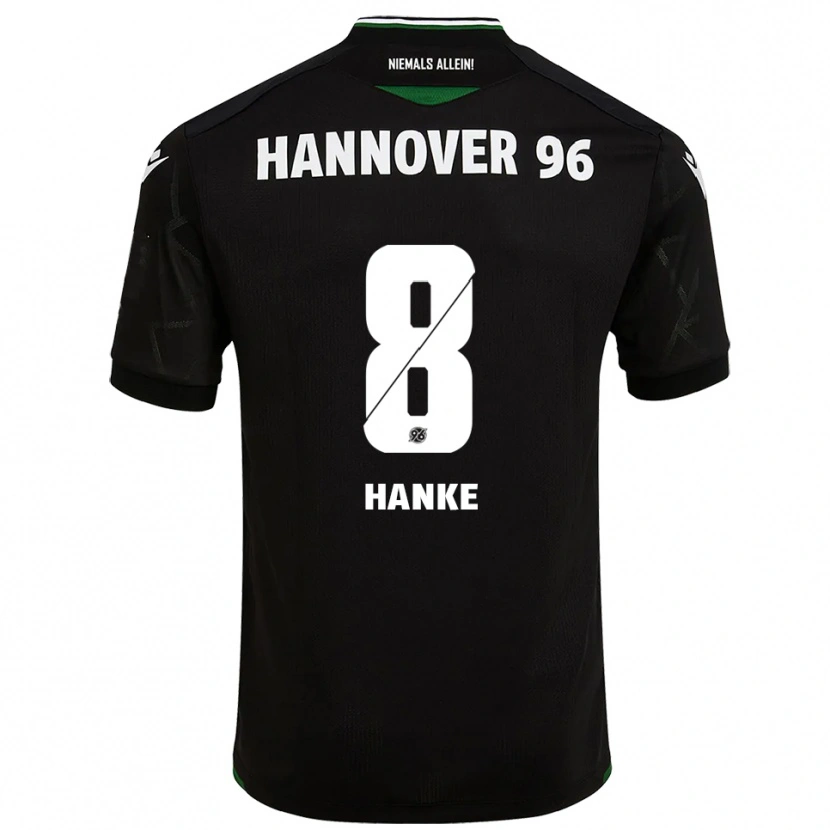 Danxen Hombre Camiseta Anton Hanke #8 Negro Verde 2ª Equipación 2025/26 La Camisa México