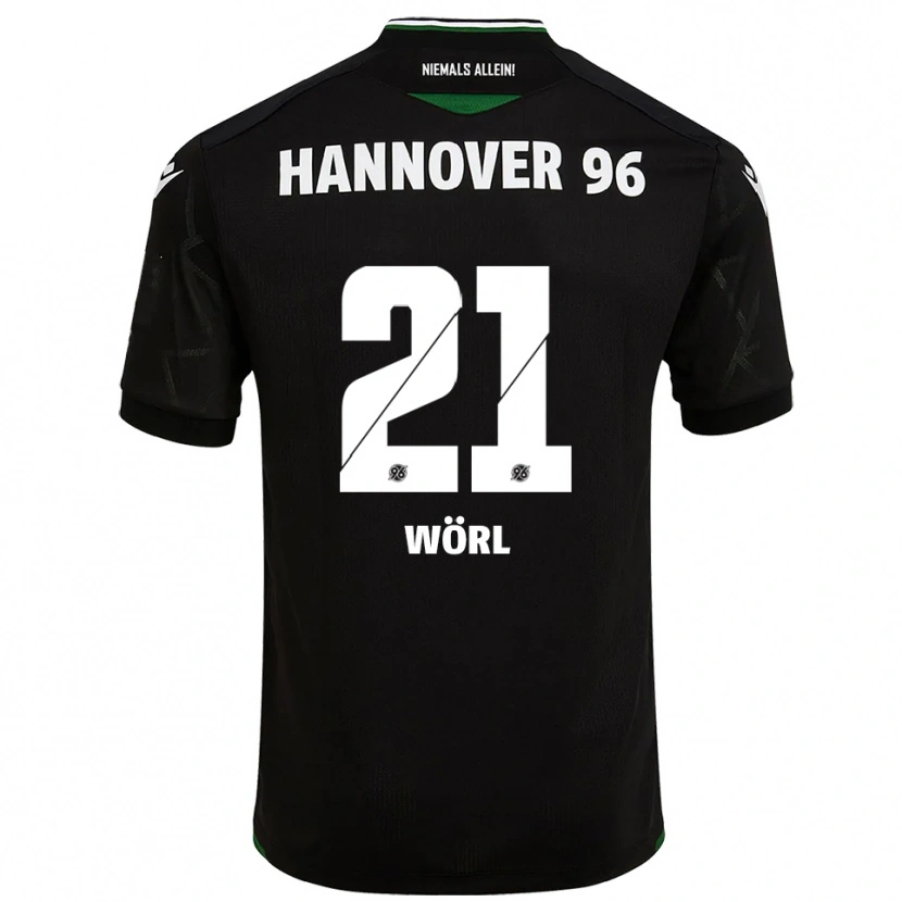 Danxen Hombre Camiseta Marius Wörl #21 Negro Verde 2ª Equipación 2025/26 La Camisa México