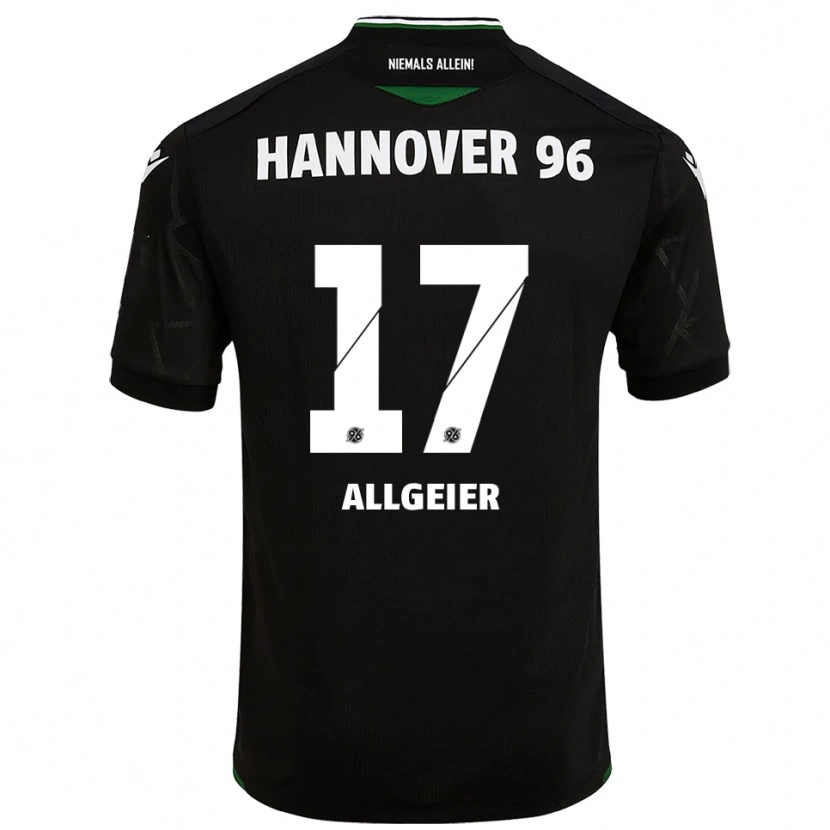 Danxen Hombre Camiseta Bastian Allgeier #17 Negro Verde 2ª Equipación 2025/26 La Camisa México