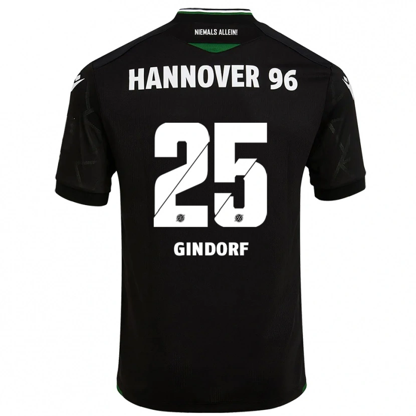 Danxen Hombre Camiseta Lars Gindorf #25 Negro Verde 2ª Equipación 2025/26 La Camisa México