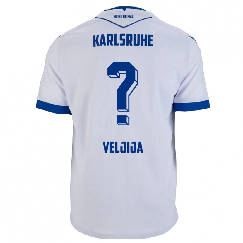 Danxen Hombre Camiseta Lisiana Veljija #0 Blanco Azul 2ª Equipación 2025/26 La Camisa México
