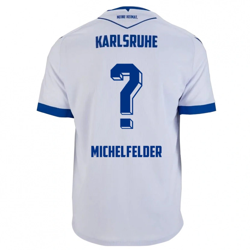 Danxen Hombre Camiseta Norina Michelfelder #0 Blanco Azul 2ª Equipación 2025/26 La Camisa México