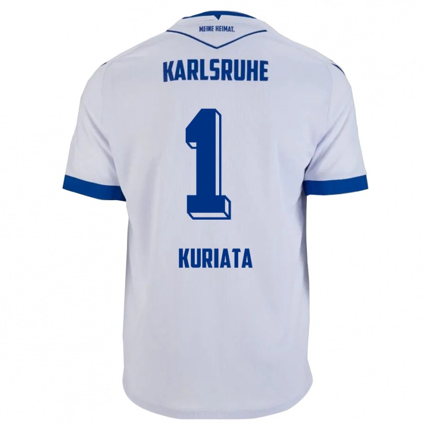 Danxen Hombre Camiseta Malik Kuriata #1 Blanco Azul 2ª Equipación 2025/26 La Camisa México