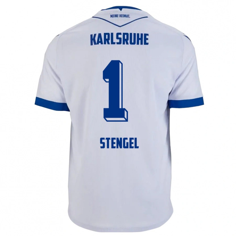 Danxen Hombre Camiseta Konstantin Stengel #1 Blanco Azul 2ª Equipación 2025/26 La Camisa México