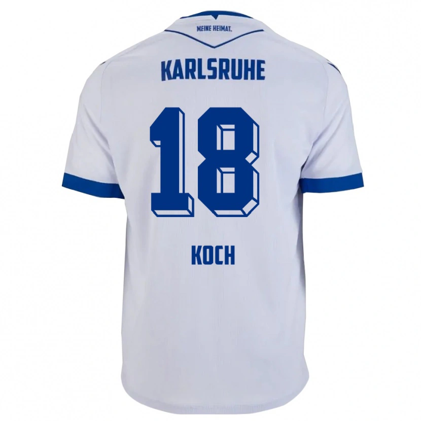 Danxen Hombre Camiseta Aki Koch #18 Blanco Azul 2ª Equipación 2025/26 La Camisa México