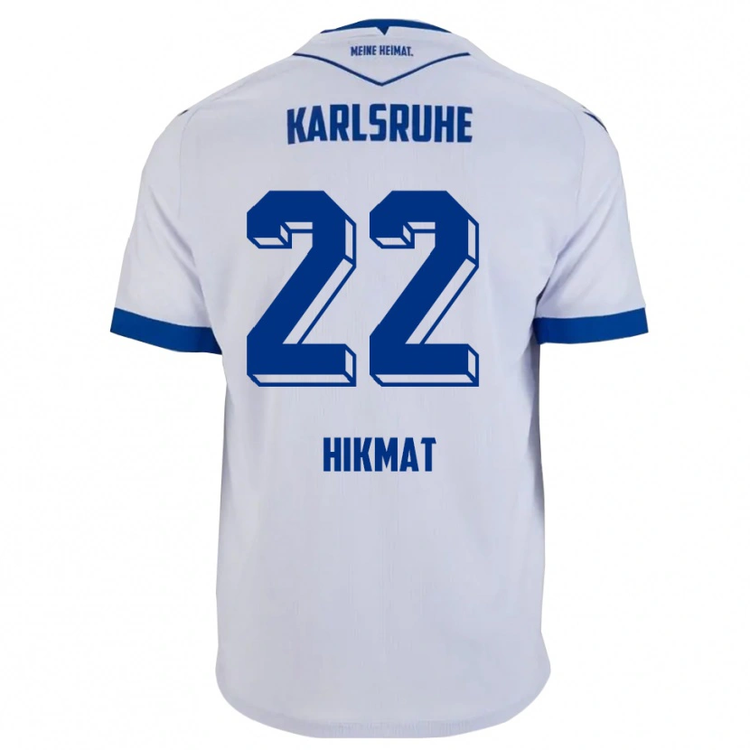 Danxen Hombre Camiseta Soufiane Hikmat #22 Blanco Azul 2ª Equipación 2025/26 La Camisa México