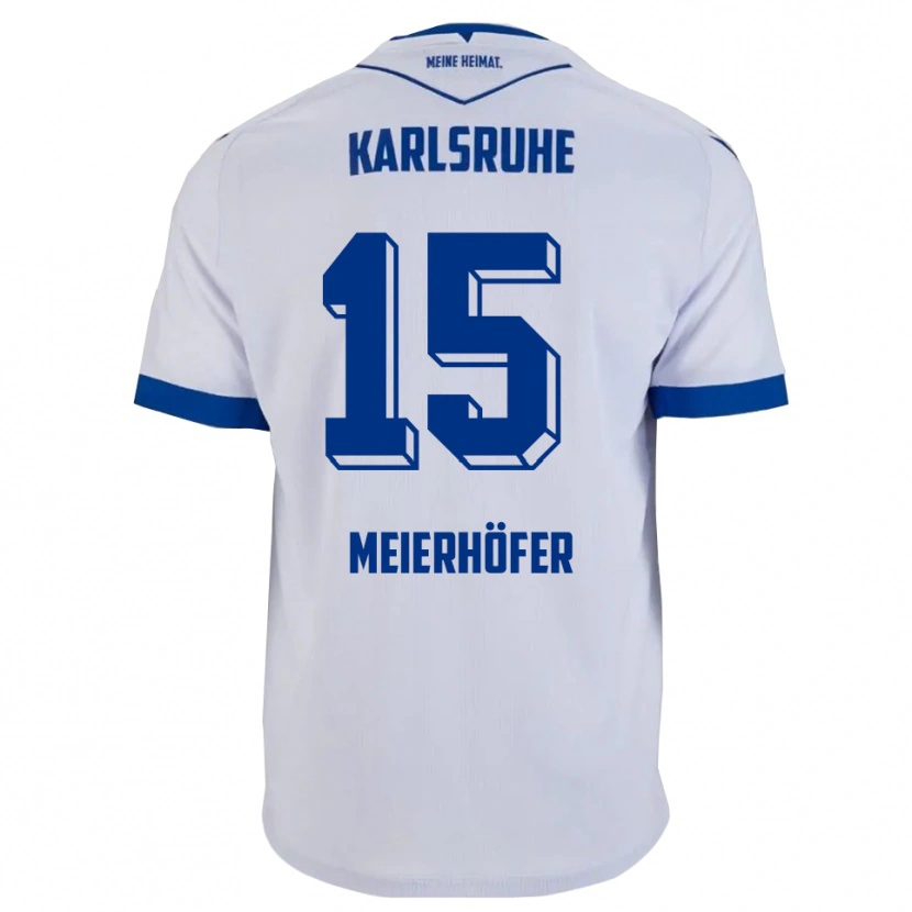 Danxen Hombre Camiseta Luis Meierhöfer #15 Blanco Azul 2ª Equipación 2025/26 La Camisa México